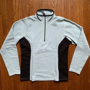 North Face light blue polar fleece quarter zip